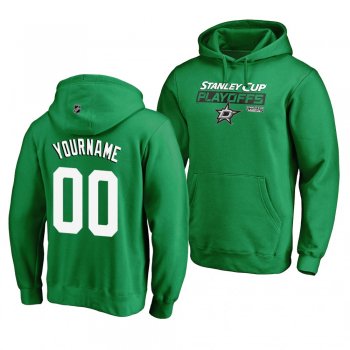 2019 Stanley Cup Playoffs Stars #00 Custom Bound Body Checking Pullover Kelly Green Hoodie