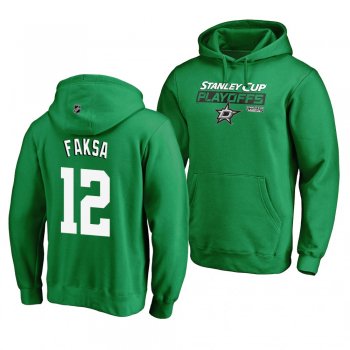 2019 Stanley Cup Playoffs Stars #12 Radek Faksa Bound Body Checking Pullover Kelly Green Hoodie