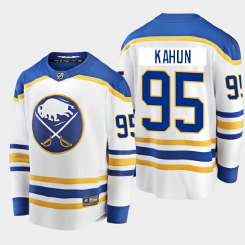 Men's Buffalo Sabres Dominik Kahun #95 Away Breakaway Player White 2020-21 Jersey