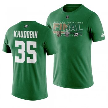 Anton Khudobin Dallas Stars 2020 Stanley Cup Playoffs Western Conference Final Matchup T-Shirt - Green