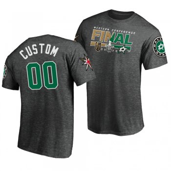 Dallas Stars Custom Matchup Charcoal 2020 Stanley Cup Playoffs Western Conference Final Tee