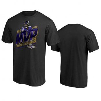 Men's Baltimore Ravens Lamar Jackson Black 2019 NFL MVP T-Shirt