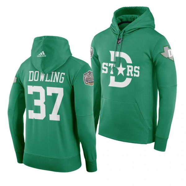 #37 Justin Dowling Dallas Stars 2020 Winter Classic Green Retro Adidas Hoodie