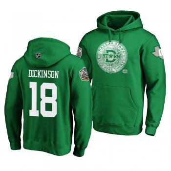 #18 Jason Dickinson Dallas Stars 2020 Winter Classic Kelly Green Hometown Medallion Pullover Hoodie