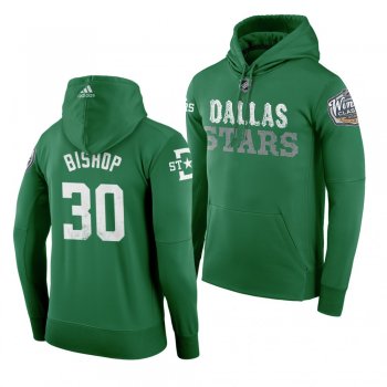 #30 Ben Bishop Dallas Stars 2020 Winter Classic Green Team Logo Hoodie