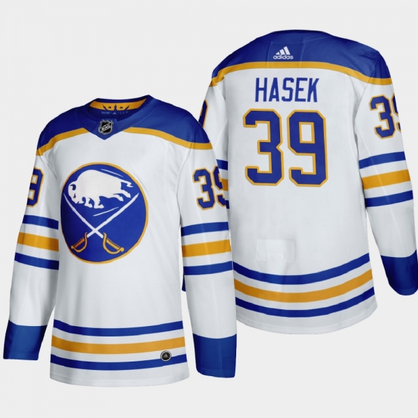 Men's Buffalo Sabres Dominik Hasek #39 2020-21 Away Return to Royal Authentic White Jersey