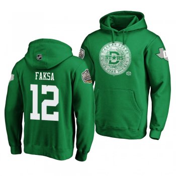 #12 Radek Faksa Dallas Stars 2020 Winter Classic Kelly Green Hometown Medallion Pullover Hoodie