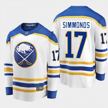 Men's Buffalo Sabres Wayne Simmonds #17 Away Breakaway Player White 2020-21 Jersey