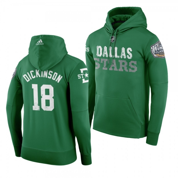 #18 Jason Dickinson Dallas Stars 2020 Winter Classic Green Team Logo Hoodie