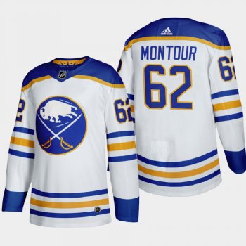 Men's Buffalo Sabres Brandon Montour #62 2020-21 Away Return to Royal Authentic White Jersey