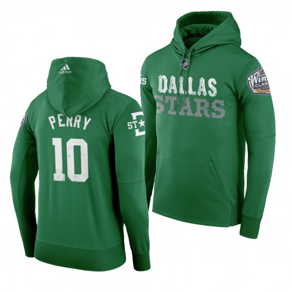 #10 Corey Perry Dallas Stars 2020 Winter Classic Green Team Logo Hoodie