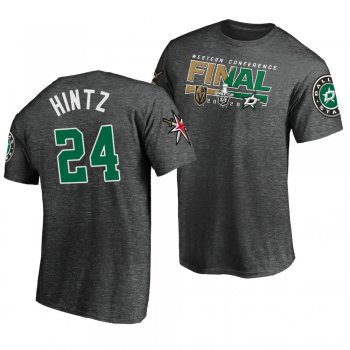 Dallas Stars Roope Hintz Matchup Charcoal 2020 Stanley Cup Playoffs Western Conference Final Tee