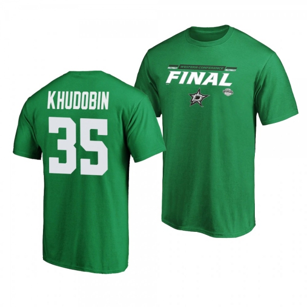 Anton Khudobin Dallas Stars 2020 Stanley Cup Playoffs Western Conference Final Bound Overdrive T-Shirt - Green