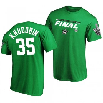 Dallas Stars Anton Khudobin Overdrive Green 2020 Stanley Cup Playoffs Western Conference Final T-Shirt