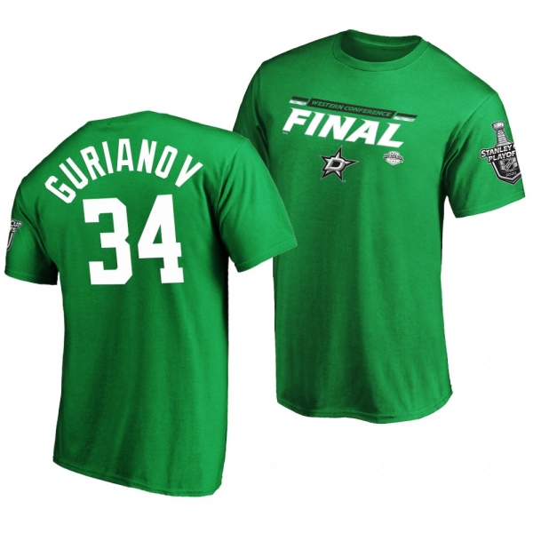 Dallas Stars Denis Gurianov Overdrive Green 2020 Stanley Cup Playoffs Western Conference Final T-Shirt