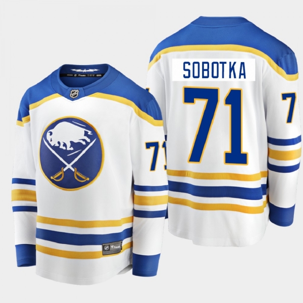 Men's Buffalo Sabres Vladimir Sobotka #71 Away Breakaway Player White 2020-21 Jersey