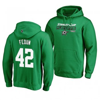 2019 Stanley Cup Playoffs Stars #42 Taylor Fedun Bound Body Checking Pullover Kelly Green Hoodie