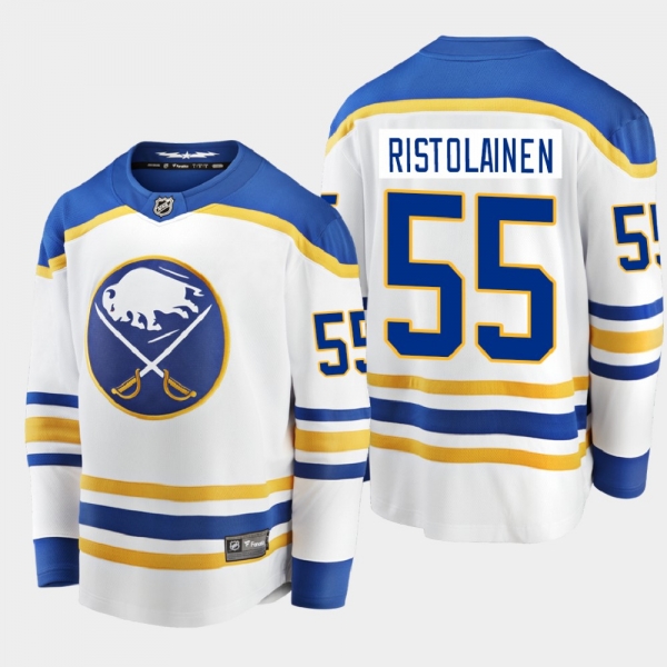 Men's Buffalo Sabres Rasmus Ristolainen #55 Away Breakaway Player White 2020-21 Jersey