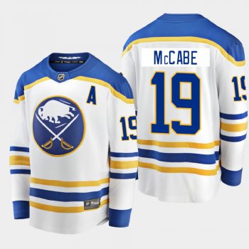 Men's Buffalo Sabres Jake McCabe #19 Away Breakaway Player White 2020-21 Jersey