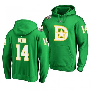 Dallas Stars #14 Jamie Benn 2020 Winter Classic Kelly Green Design Hoodie