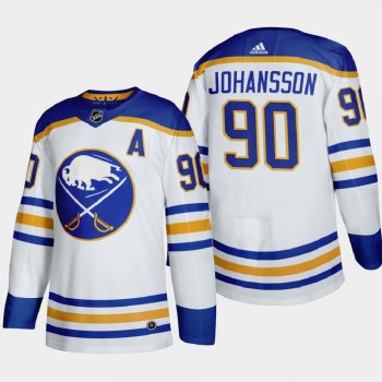 Men's Buffalo Sabres Marcus Johansson #90 2020-21 Away Return to Royal Authentic White Jersey