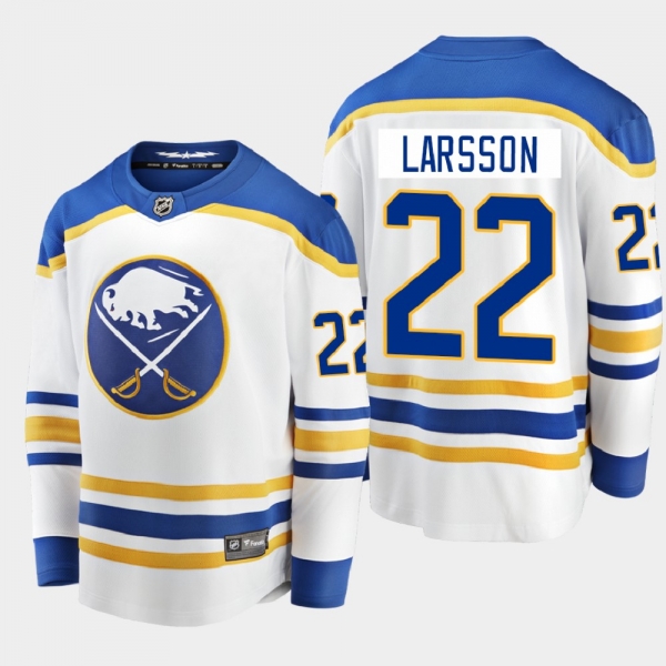 Men's Buffalo Sabres Johan Larsson #22 Away Breakaway Player White 2020-21 Jersey