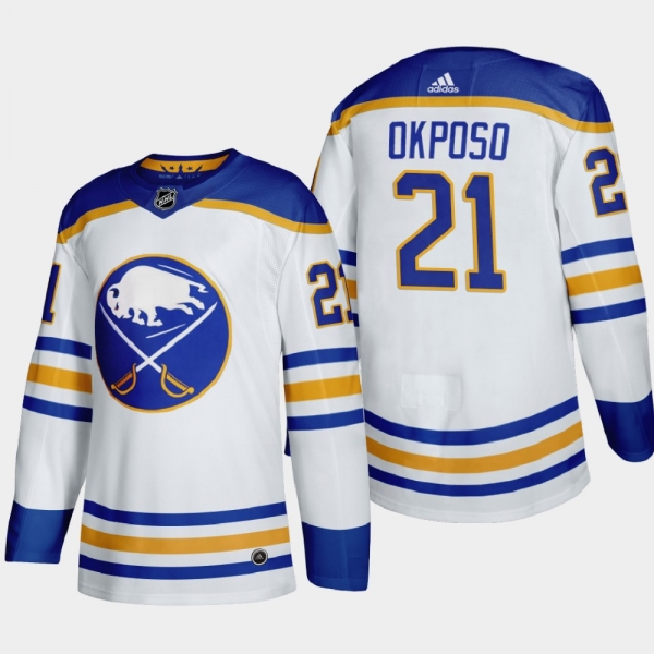 Men's Buffalo Sabres Kyle Okposo #21 2020-21 Away Return to Royal Authentic White Jersey