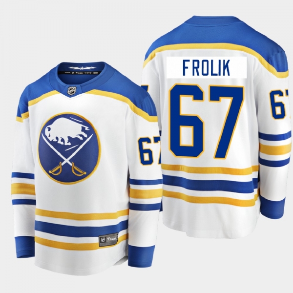 Men's Buffalo Sabres Michael Frolik #67 Away Breakaway Player White 2020-21 Jersey