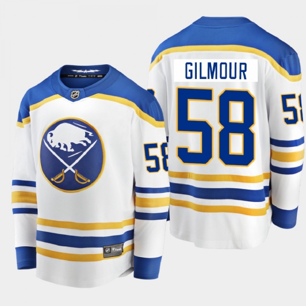 Men's Buffalo Sabres John Gilmour #58 Away Breakaway Player White 2020-21 Jersey