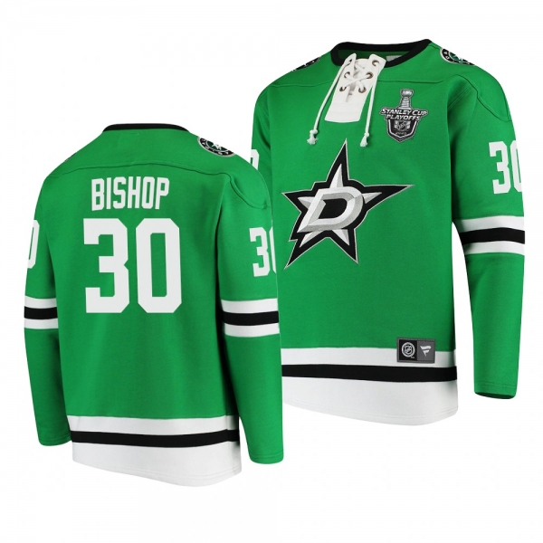 Dallas Stars Ben Bishop #30 2020 Stanley Cup Playoffs Green Jersey Hoodie