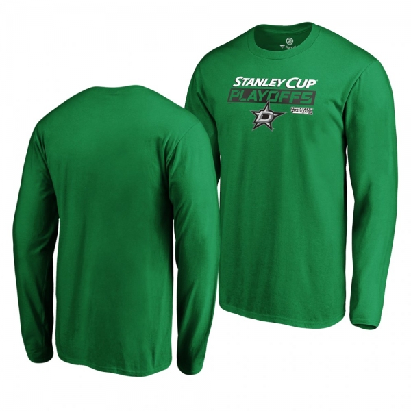 Stars 2019 Stanley Cup Playoffs Bound Body Checking Long Sleeve Kelly Green Men's T-Shirt