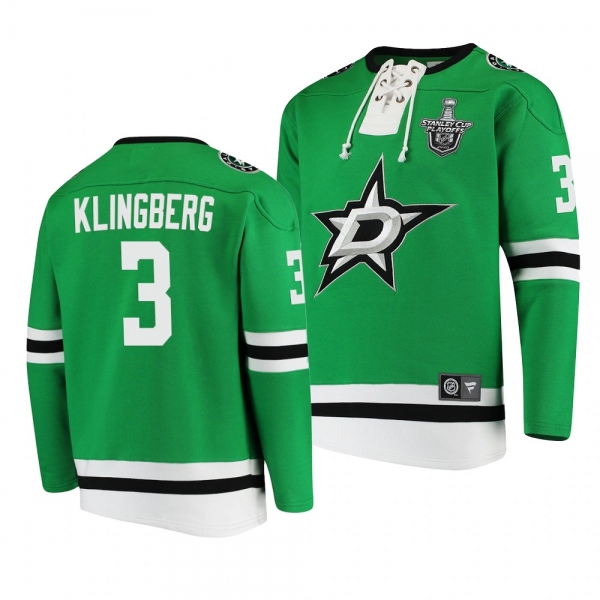 Dallas Stars John Klingberg #3 2020 Stanley Cup Playoffs Green Jersey Hoodie