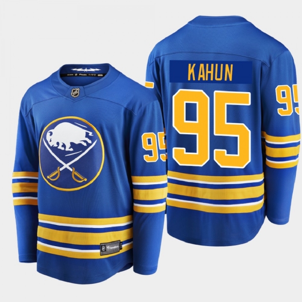 Men's Buffalo Sabres Dominik Kahun #95 Home Breakaway Player Royal 2020-21 Jersey