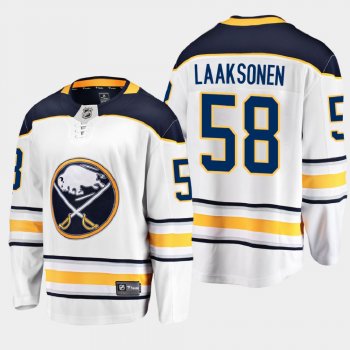 Men's Buffalo Sabres Oskari Laaksonen #58 Away Breakaway Player White Jersey