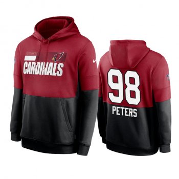 Arizona Cardinals Corey Peters Cardinal Black Sideline Impact Lockup Performance Hoodie