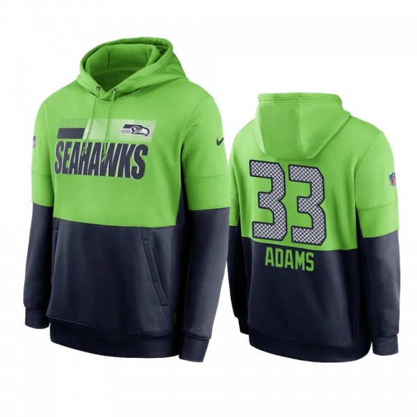 Seattle Seahawks Jamal Adams Green Navy Sideline Impact Lockup Performance Hoodie