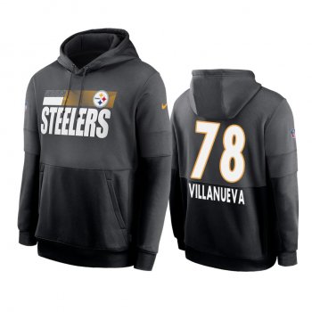 Pittsburgh Steelers Alejandro Villanueva Charcoal Black Sideline Impact Lockup Performance Hoodie