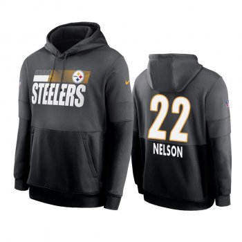 Pittsburgh Steelers Steven Nelson Charcoal Black Sideline Impact Lockup Performance Hoodie