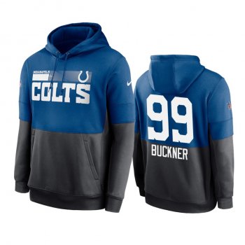 Indianapolis Colts DeForest Buckner Royal Charcoal Sideline Impact Lockup Performance Hoodie