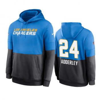 Los Angeles Chargers Nasir Adderley Powder Blue Navy Sideline Impact Lockup Performance Hoodie