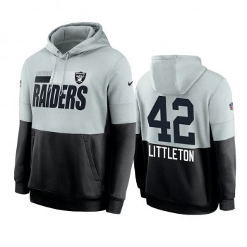 Las Vegas Raiders Cory Littleton Silver Black Sideline Impact Lockup Performance Hoodie