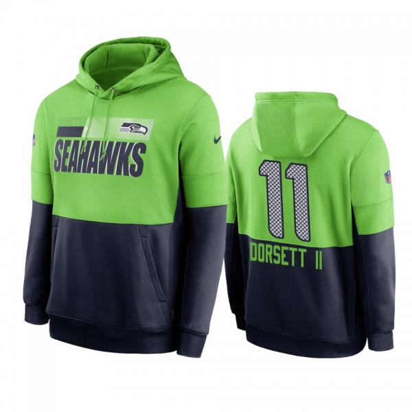 Seattle Seahawks Phillip Dorsett II Green Navy Sideline Impact Lockup Performance Hoodie