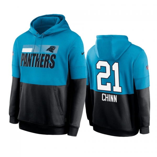 Carolina Panthers Jeremy Chinn Blue Black Sideline Impact Lockup Performance Hoodie