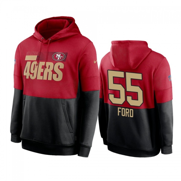 San Francisco 49ers Dee Ford Red Black Sideline Impact Lockup Performance Hoodie