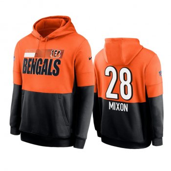 Cincinnati Bengals Joe Mixon Orange Black Sideline Impact Lockup Performance Hoodie