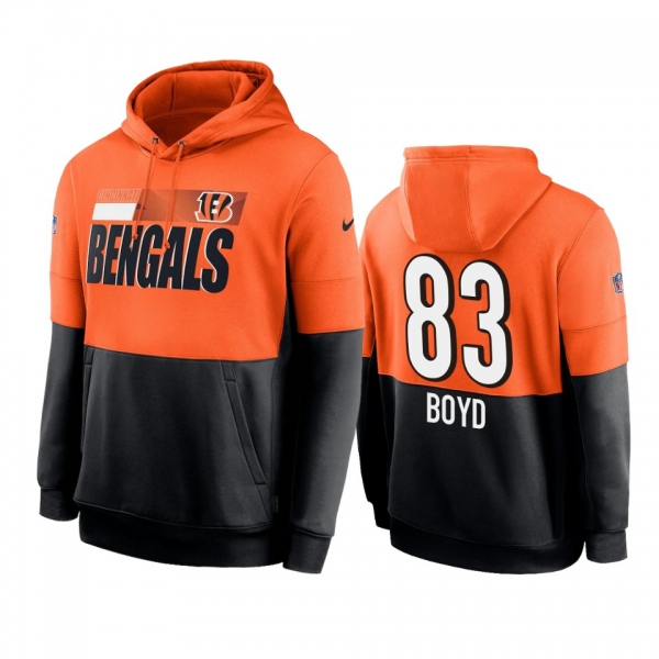 Cincinnati Bengals Tyler Boyd Orange Black Sideline Impact Lockup Performance Hoodie