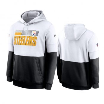 Pittsburgh Steelers White Black Sideline Impact Lockup Performance Pullover Hoodie