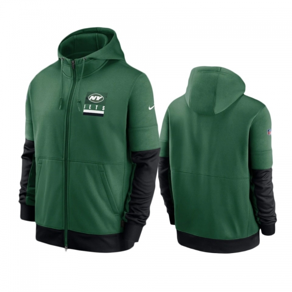 New York Jets Green Sideline Impact Lockup Performance Full-Zip Hoodie