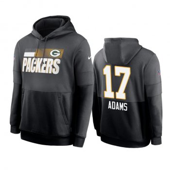 Green Bay Packers Davante Adams Charcoal Black Sideline Impact Lockup Performance Hoodie