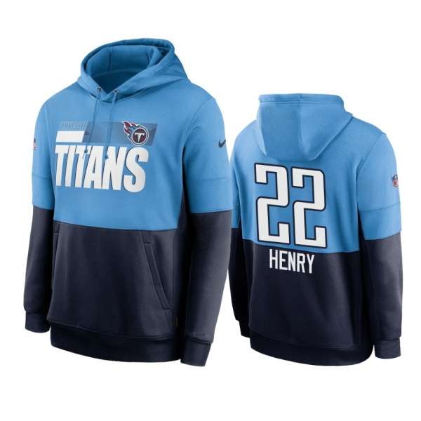 Tennessee Titans Derrick Henry Blue Navy Sideline Impact Lockup Performance Hoodie